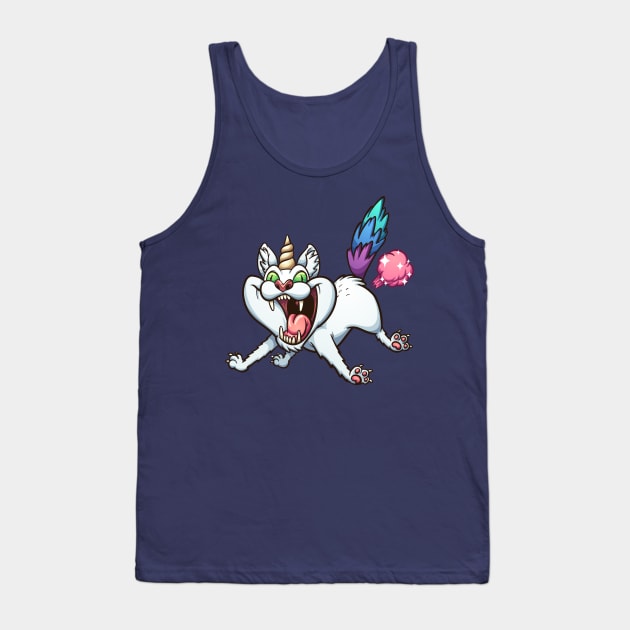 Crazy farting caticorn Tank Top by memoangeles